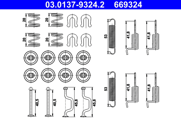 Accessory Kit, parking brake shoes (03.0137-9324.2)