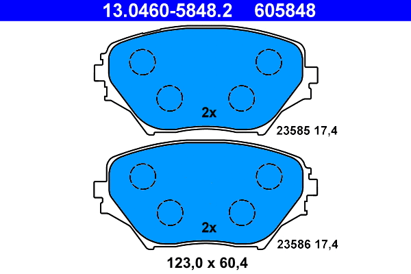 Brake Pad Set, disc brake (13.0460-5848.2)