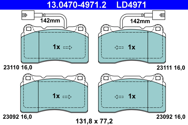 Brake Pad Set, disc brake (13.0470-4971.2)