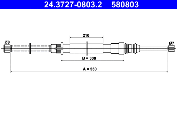 Cable Pull, parking brake (24.3727-0803.2)