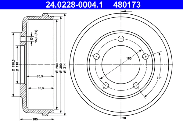 Brake Drum (24.0228-0004.1)