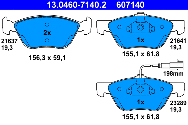 Brake Pad Set, disc brake (13.0460-7140.2)