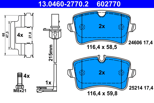 Brake Pad Set, disc brake (13.0460-2770.2)