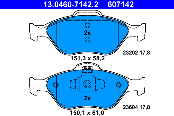 Brake Pad Set, disc brake (13.0460-7142.2)