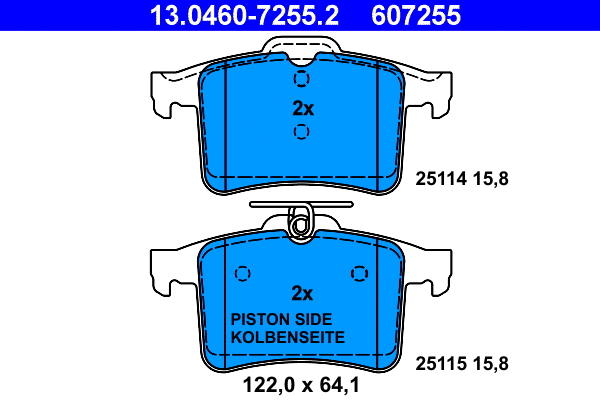 Brake Pad Set, disc brake (13.0460-7255.2)
