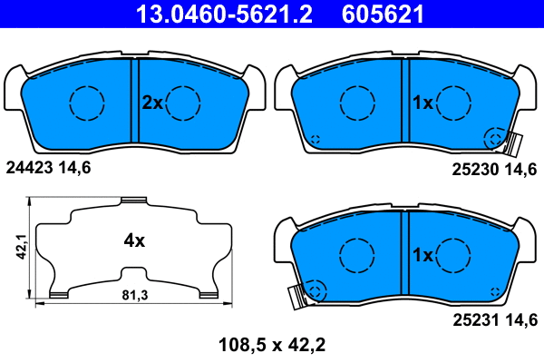 Brake Pad Set, disc brake (13.0460-5621.2)