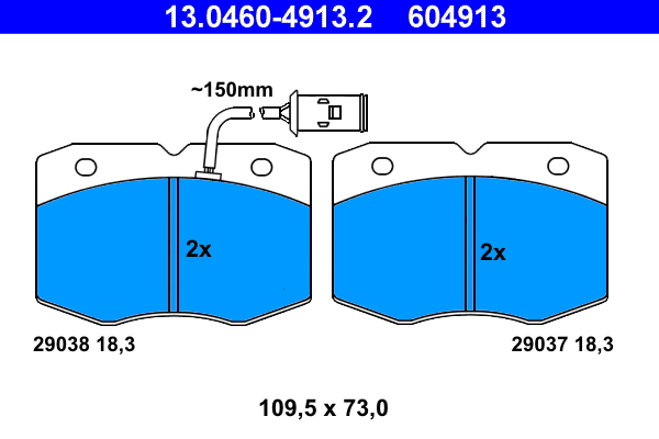 Brake Pad Set, disc brake (13.0460-4913.2)