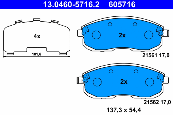 Brake Pad Set, disc brake (13.0460-5716.2)