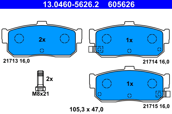 Brake Pad Set, disc brake (13.0460-5626.2)