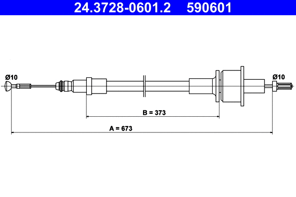 Cable Pull, clutch control (24.3728-0601.2)