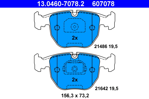 Brake Pad Set, disc brake (13.0460-7078.2)