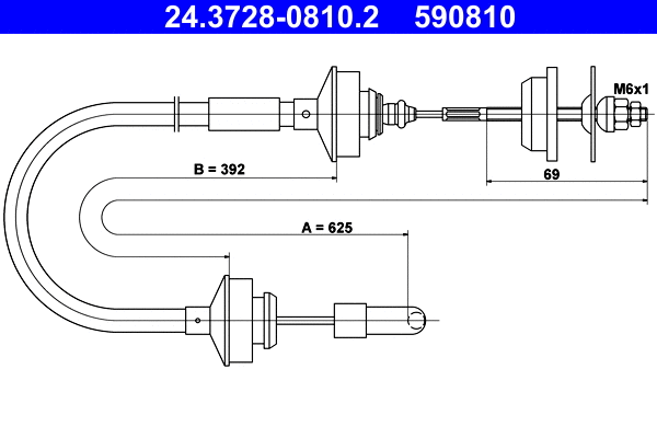 Cable Pull, clutch control (24.3728-0810.2)