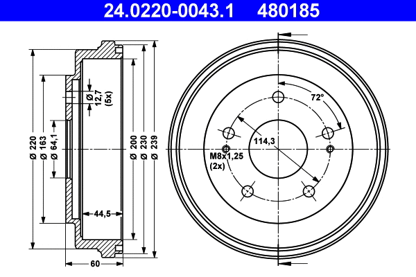 Brake Drum (24.0220-0043.1)