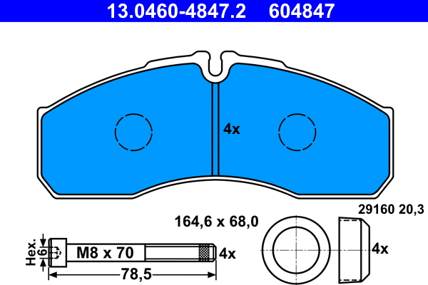 Brake Pad Set, disc brake (13.0460-4847.2)