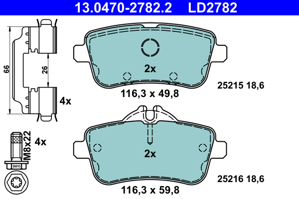 Brake Pad Set, disc brake (13.0470-2782.2)