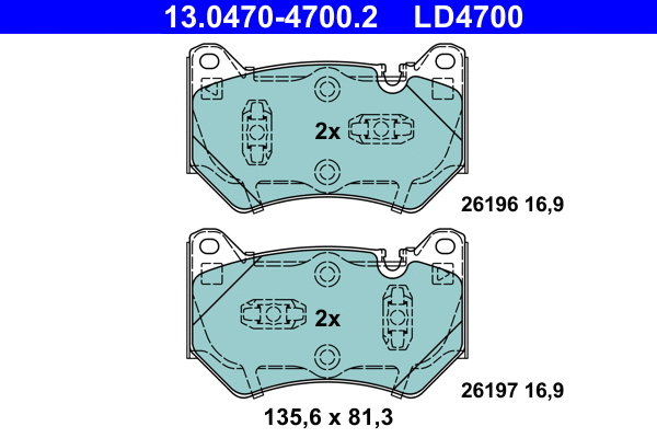 Brake Pad Set, disc brake (13.0470-4700.2)