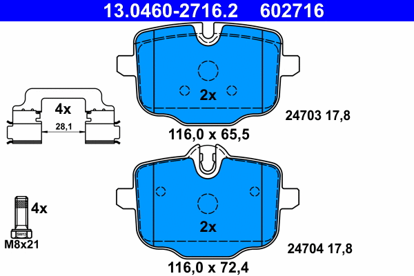 Brake Pad Set, disc brake (13.0460-2716.2)