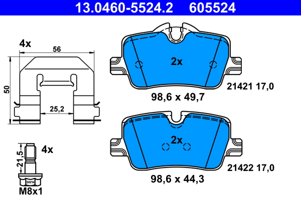 Brake Pad Set, disc brake (13.0460-5524.2)
