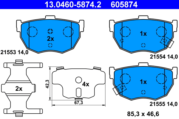 Brake Pad Set, disc brake (13.0460-5874.2)
