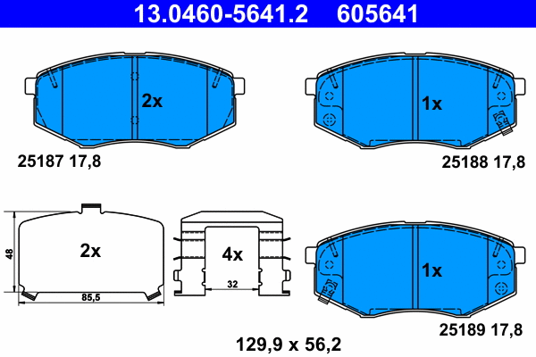 Brake Pad Set, disc brake (13.0460-5641.2)