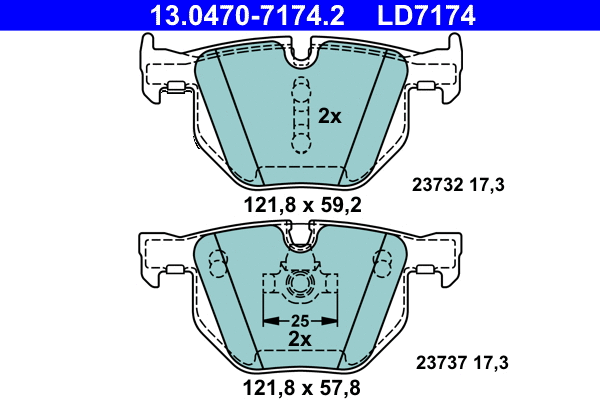 Brake Pad Set, disc brake (13.0470-7174.2)