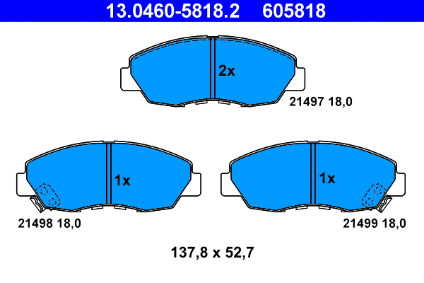 Brake Pad Set, disc brake (13.0460-5818.2)
