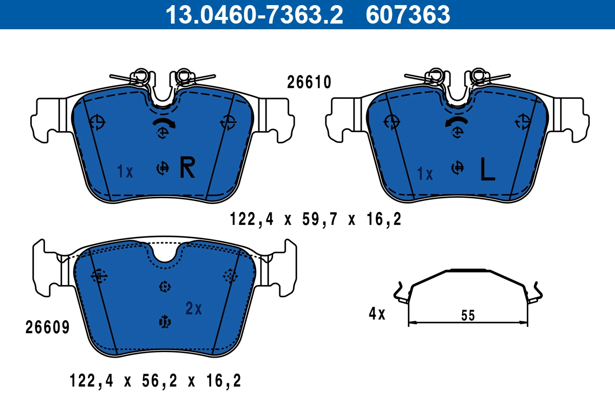 Brake Pad Set, disc brake (13.0460-7363.2)