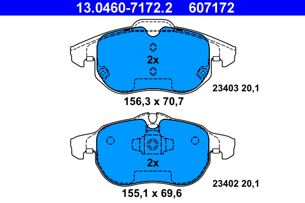 Brake Pad Set, disc brake (13.0460-7172.2)