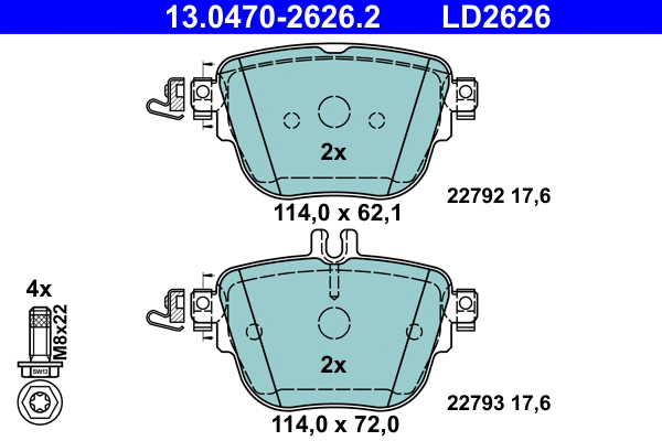 Brake Pad Set, disc brake (13.0470-2626.2)