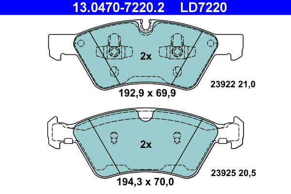 Brake Pad Set, disc brake (13.0470-7220.2)