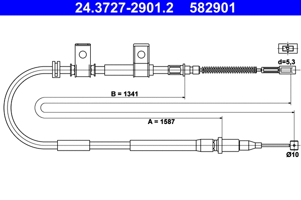 Cable Pull, parking brake (24.3727-2901.2)