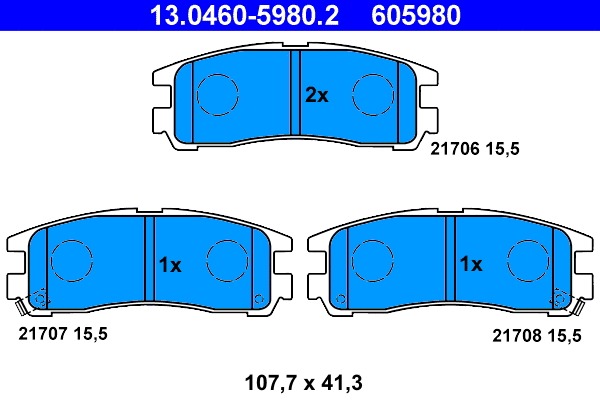 Brake Pad Set, disc brake (13.0460-5980.2)