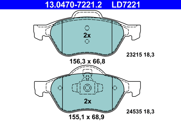 Brake Pad Set, disc brake (13.0470-7221.2)
