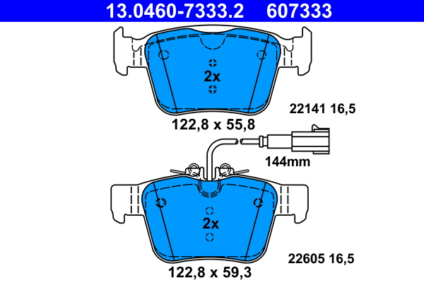 Brake Pad Set, disc brake (13.0460-7333.2)