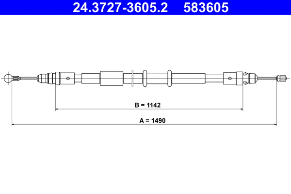 Cable Pull, parking brake (24.3727-3605.2)
