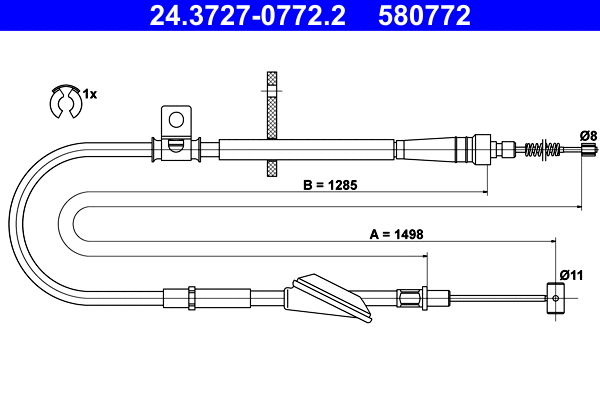 Cable Pull, parking brake (24.3727-0772.2)