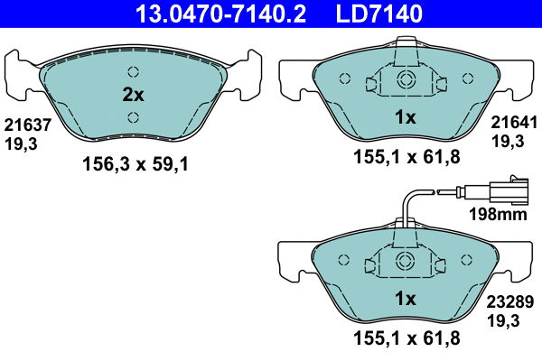 Brake Pad Set, disc brake (13.0470-7140.2)