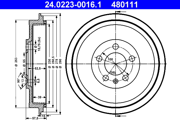 Brake Drum (24.0223-0016.1)