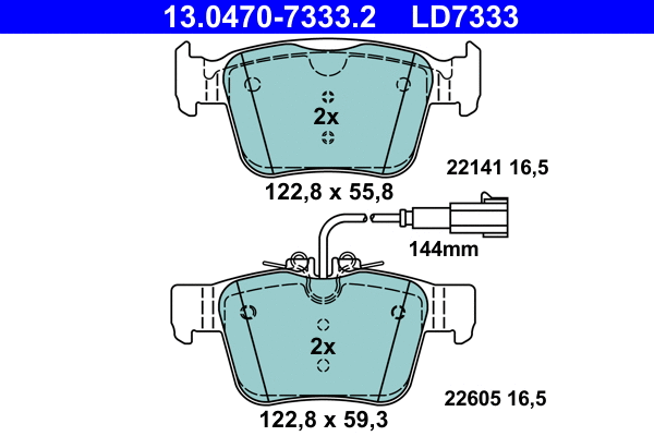 Brake Pad Set, disc brake (13.0470-7333.2)