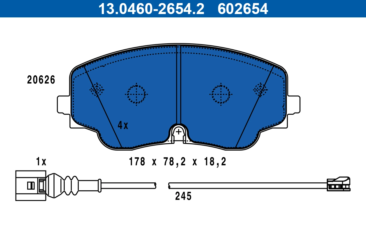 Brake Pad Set, disc brake (13.0460-2654.2)
