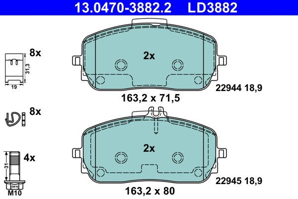 Brake Pad Set, disc brake (13.0470-3882.2)