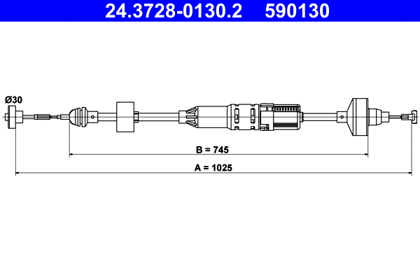 Cable Pull, clutch control (24.3728-0130.2)