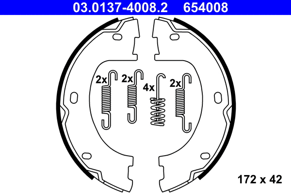 Brake Shoe Set, parking brake (03.0137-4008.2)
