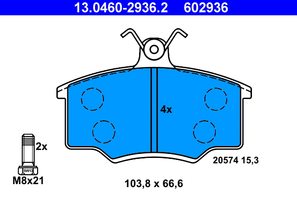 Brake Pad Set, disc brake (13.0460-2936.2)