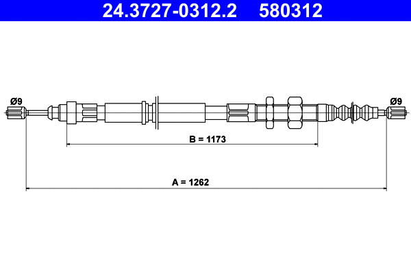 Cable Pull, parking brake (24.3727-0312.2)