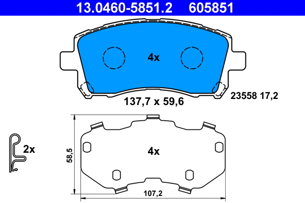 Brake Pad Set, disc brake (13.0460-5851.2)
