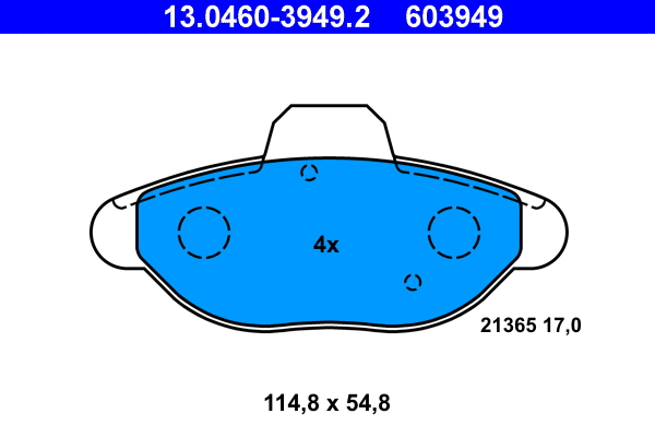 Brake Pad Set, disc brake (13.0460-3949.2)
