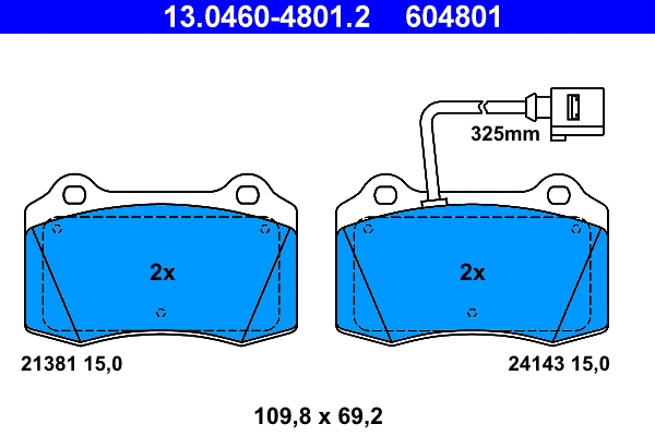 Brake Pad Set, disc brake (13.0460-4801.2)