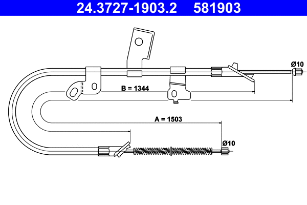 Cable Pull, parking brake (24.3727-1903.2)