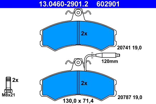 Brake Pad Set, disc brake (13.0460-2901.2)